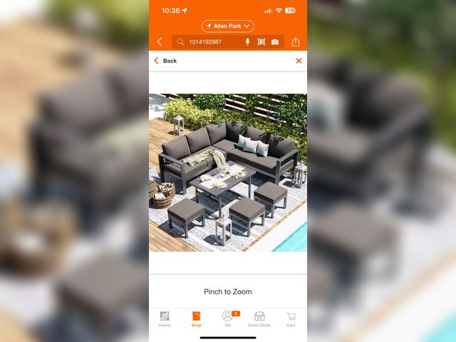 Lot 96-172867 - READ DESCRIPTION: Sudzendf
7-Piece Aluminum Outdoor Sectional Set with Gray Cushions, Patio Conversa...