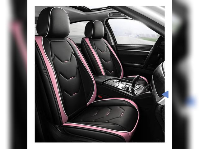 Lot 96-179170 - Waterproof Automotive Front Seat Protectors for Most Sedens Trucks SUVs, Black &amp; Pink New