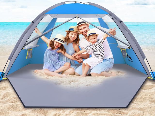 Lot 96-177861 - Beach Tent, UPF 50+ UV Protection Sun Shade Shelter for 3/4/5/6/7/8 Person, Portable Beach Canopy fo...