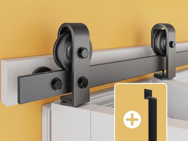 Lot 96-221792 - 64" Bifold Barn Door Hardware Kit for Double 30" Doors, 5.3FT Bi Folding Barn Door Track Kit, Top Mo...