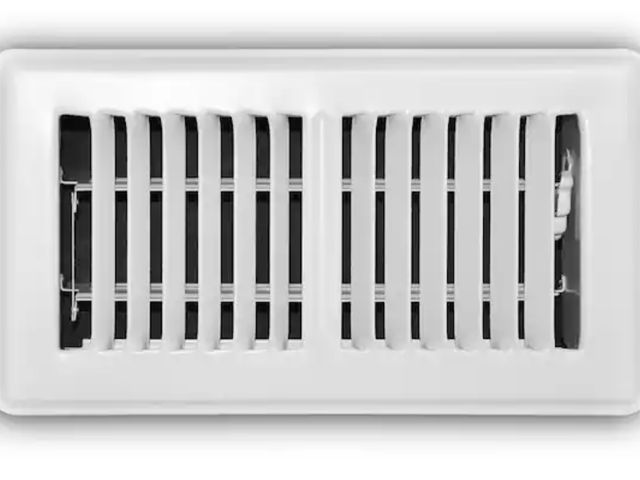 Lot 96-232589 - Box of 5 Everbilt 4 in. x 8 in. 2-Way Steel Floor Register in White New