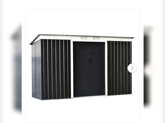 Lot 96-161825 - Outsunny 9 ft. W x 4 ft. D Rust-Resistant Metal Shed with Spacious Layout and Durable Frame, Grey Co...