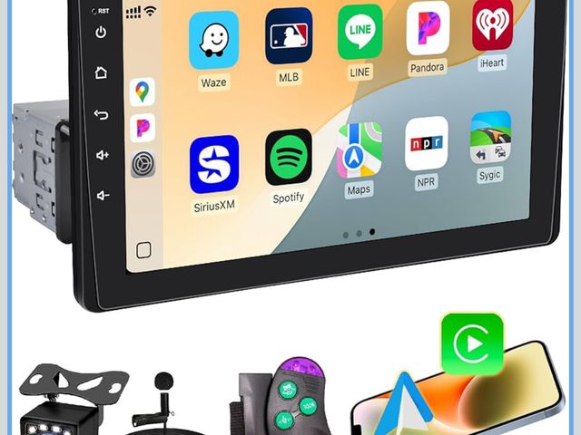 Lot 96-191036 - 9” Single Din Car Stereo with Wireless Apple Carplay, Car FM Radio Bluetooth 5.2, 1024*600 IPS Touch...