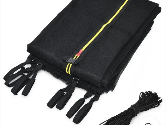 Lot 96-227793 - Trampoline Safety Net w/Adjustable Straps, Weather-Resistant Replacement Enclosure Net Exact size un...