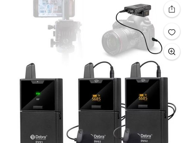 Lot 96-201305 - D Debra DV-02 UHF Wireless Lavalier Microphone with Remote Real-time Monitor Compatible with Smart P...