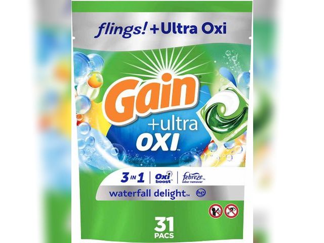 Lot 96-140468 - Gain Flings Ultra Oxi Laundry Detergent Pacs, 31 Count, Waterfall Delight Scent, 3-in-1, HE Compatib...
