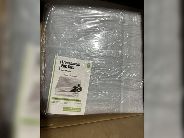Lot 96-178207 - Rengue 8x16FT Clear Tarp, PVC Clear Tarps Heavy Duty Waterproof with, 16 Mil Thickened Transparent A...