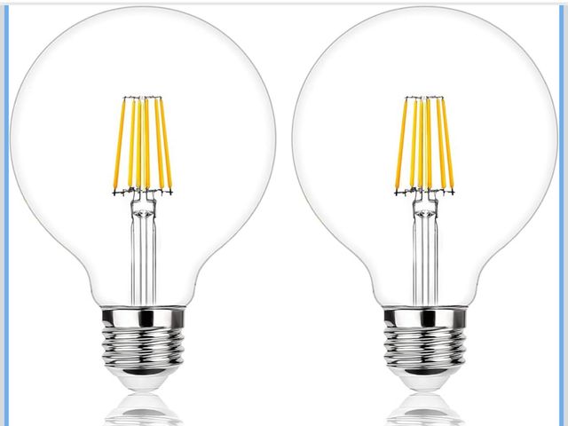 Lot 96-191310 - 2PCS G125 Globe LED Light Bulbs 8w Equivalent 60 watt,E26 Large Decorative Edison Light Bulb Oversiz...