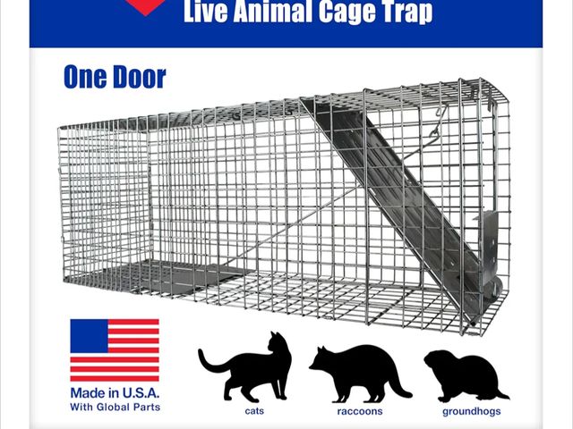 Lot 96-163863 - Live Animal Cage Trap Lightly used loose hardware in box