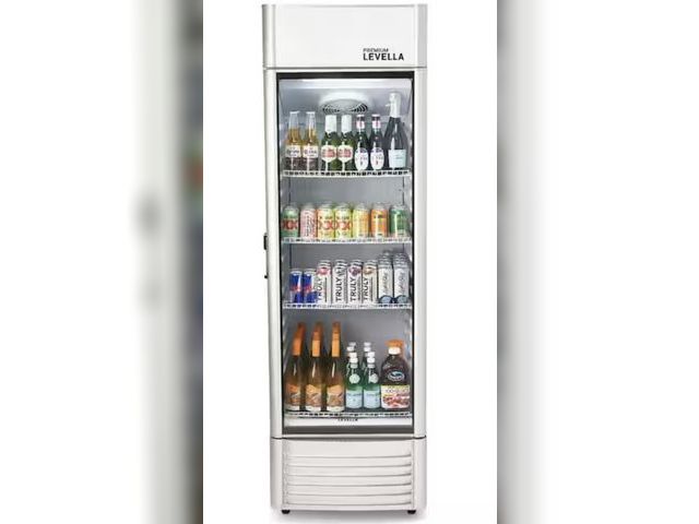 Lot 96-227890 - Premium LEVELLA
12.5 cu. ft. Commercial Upright Display Refrigerator Glass Door Beverage Cooler in S...