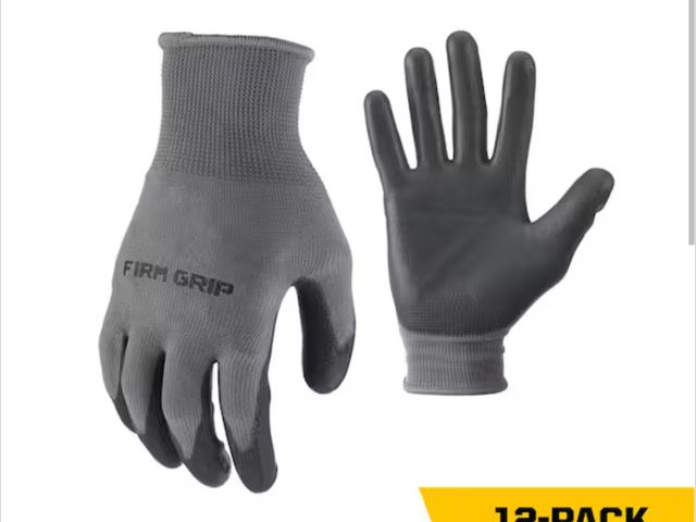 Lot 96-174495 - FIRM GRIP Large General Purpose Polyurethane Grip Work Gloves (12-Pack) New