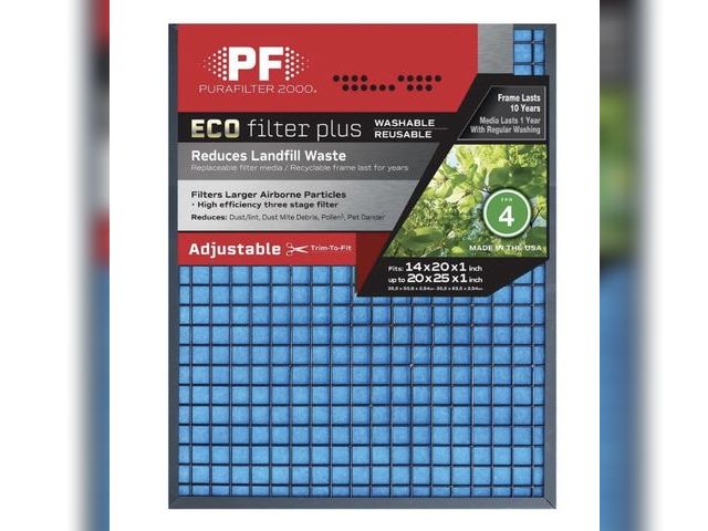 Lot 96-214001 - 14 in. x 20 in. x 1 in. to 20 in. x
25 in. x 1 Adjustable ECO
Washable Air Filter FPR4
New