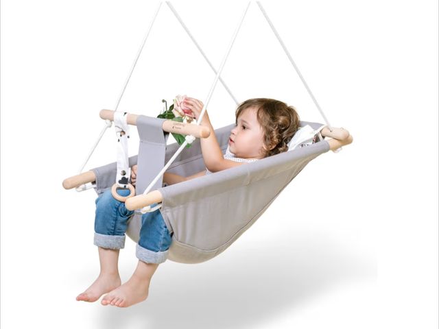 Lot 96-180980 - Baby Swing for Infants to Toddlers,Indoor Outdoor Wooden Hanging Swing Seat with Safety Belt and Mou...