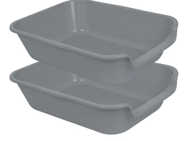 Lot 96-177675 - 2 Pack Extra Large Dog Litter Box Pan Tray (ABS Material), Low Entry Jumbo Senior Litter Boxes for M...