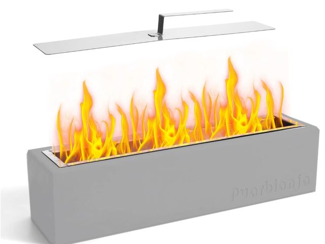 Lot 96-176681 - Tabletop Fire Pit - Stylish Concrete Table Fire Pit for Indoor &amp; Outdoor Use - Best Table Top Fi...