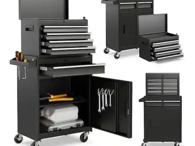 Lot 96-192736 - Tool Chest, 5-Drawer Rolling Tool Storage Cabinet with Detachable Top Tool Box, Universal Lockable W...