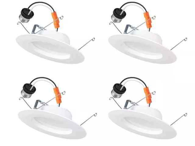 Lot 96-182122 - Commercial Electric 5/6 in. Integrated LED Recessed Retrofit Light Trim with Selectable Color Temper...