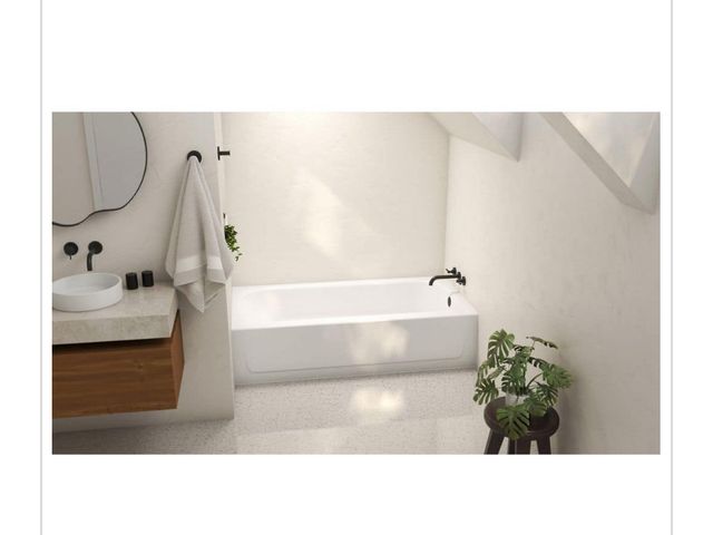 Lot 96-165633 - Bootz Industries Aloha 60 in. x 30 in. Soaking Bathtub with Right Drain in White MSRP $198 New