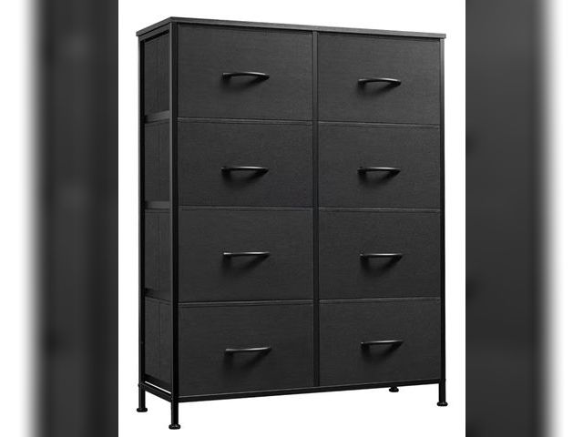 Lot 96-177086 - WLIVE Fabric Dresser for Bedroom, Tall Dresser with 8 Drawers, Storage Tower with Fabric Bins, Doubl...
