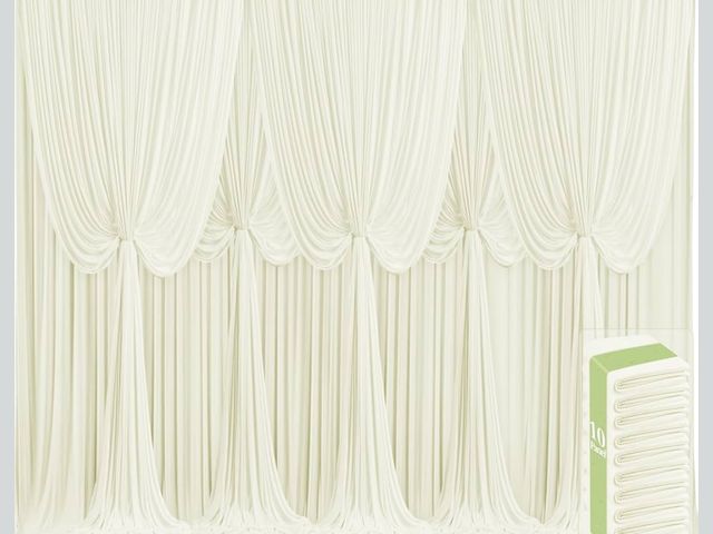 Lot 96-179214 - 10 Panels Ivory Backdrop Curtains for Wedding Party Wrinkle Free Backdrops Curtain Drapes Fabric Dec...