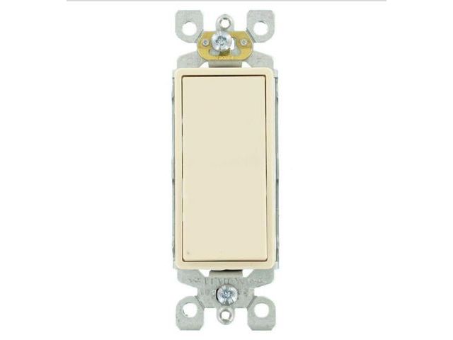 Lot 96-191633 - Leviton Decora 15 Amp Single-Pole
AC Quiet Switch, Light Almond Unused pack of 7