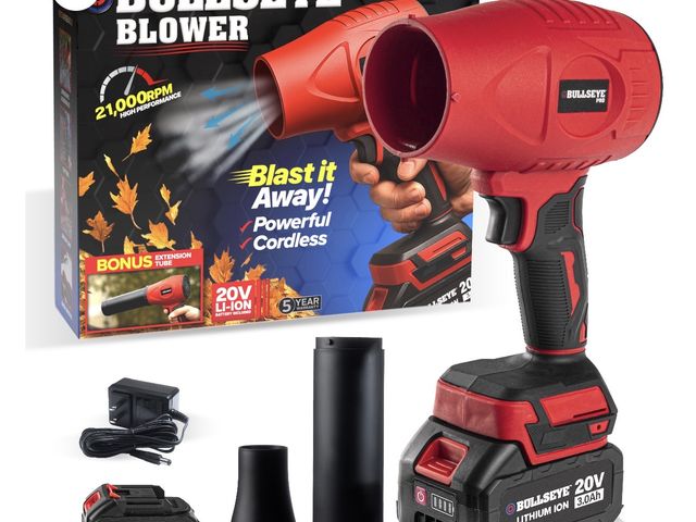 Lot 96-230790 - Bullseye Blower Rechargeable Cordless Leaf Dust Air Blaster 21,000 RPM with 20V Battery and Charger ...