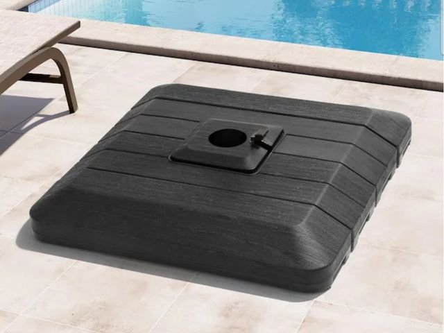 Lot 96-145509 - Crestlive Products4-Piece 220 lbs. HDPE Square Shaped Patio Umbrella Base in BlackNew MSRP $126.09