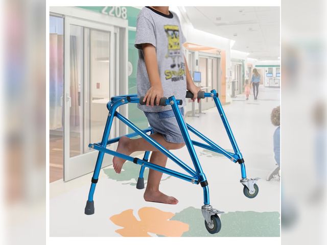 Lot 96-176638 - 2-Wheel Compact Folding Walking Aid - Aluminum Height Adjustable, 220 lbs Weight Capacity for Kids &...
