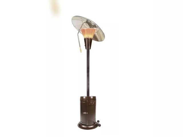 Lot 96-222055 - Hampton Bay 38200 BTU Bronze Heat-Focusing Propane Gas Standing Patio Heater MSRP $108.90 New