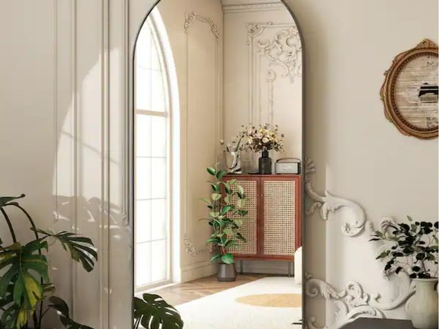Lot 96-165995 - XRAMFY
30 in. W x 71 in. H Arched Classic Black Aluminum Alloy Framed Oversized Full Length Mirror W...