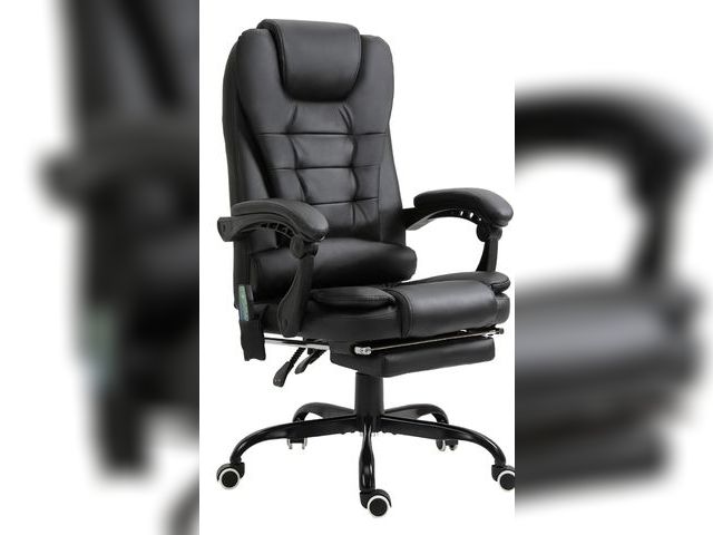 Lot 96-160363 - Vinsetto 7-Point Vibrating Massage Office Chair High Back Executive Recliner with Lumbar Support, Fo...