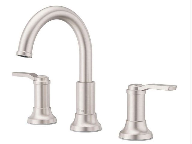 Lot 96-223940 - Pfister Briscoe 8 in. Widespread Double Handle Bathroom Faucet in Spot Defense Brushed Nickel MSRP $...