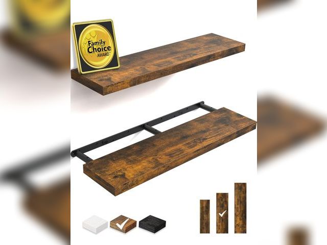 Lot 96-179594 - BAYKA Floating Shelves, 36 inch Wall Mounted Rustic Wood Shelves for Bathroom, Bedroom, Living Room,...