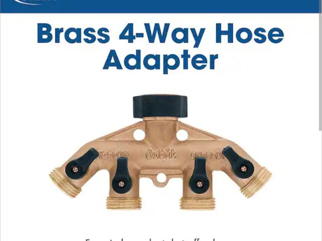 Lot 96-165382 - Orbit 
Heavy-Duty Brass 4-Way Shut-Off Hose Faucet Manifold Hose Connector new