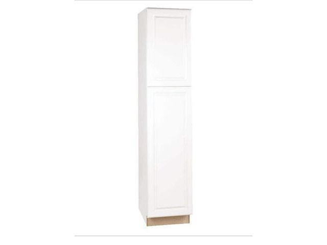 Lot 96-171854 - Hampton Bay Hampton 18 in. W x 24 in. D x 84 in. H Assembled Pantry Kitchen Cabinet in Satin White M...