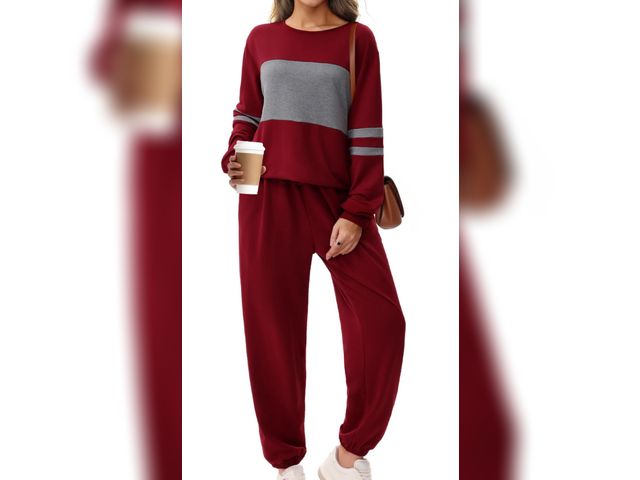 Lot 96-178647 - UVN Tracksuit for Women Colorblock Striped Sweatsuit Casual 2 Piece Sweatshirts Sweatpants Jogger Se...