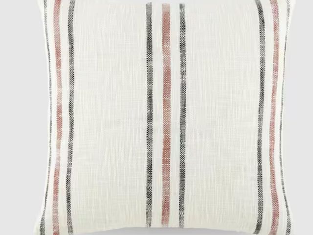 Lot 96-163814 - Becky Cameron Yarn Dyed Cotton Decor 20 in. x 20 in. Throw Pillow in Terracotta Framed Stripe
New