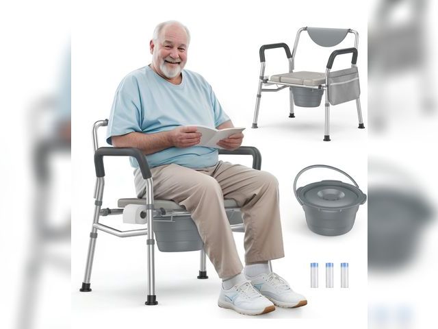 Lot 96-179489 - Heavy Duty Bariatric Commode, 4-in-1 Portable Bedside Commode or Over-Toilet Chair, Extra-Wide | Adj...