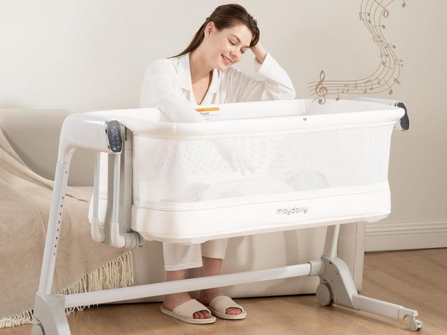 Lot 96-182823 - Maydolly Baby Bassinet, Smart Crib, Automatic Cry Detection and Response, Rocking Bassinet for Baby,...