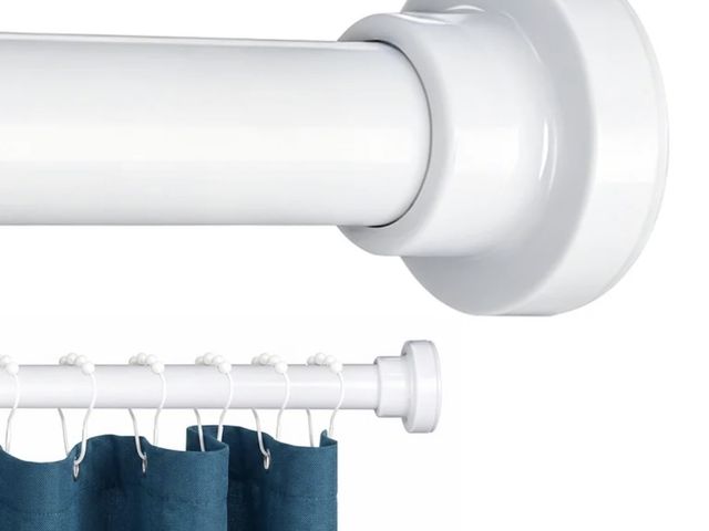 Lot 96-233078 - MaKefeile Shower Curtain Rod 61-70 Inch Adjustable Metal Spring Tension Rod No Drill Curtain Rods fo...