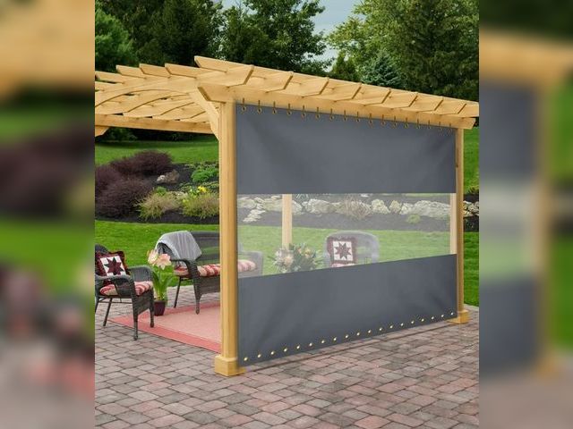 Lot 96-200730 - COVERS&amp;ALL Outdoor Clear Panel Curtain, 12 Oz Tarp Max Waterproof &amp; UV Resistant with Rustpr...