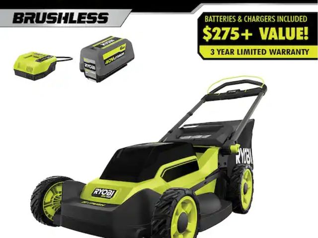 Lot 96-163733 - RYOBI
40V HP Brushless 20 in. Cordless Battery Walk Behind Push Lawn Mower with 6.0 Ah Battery and C...
