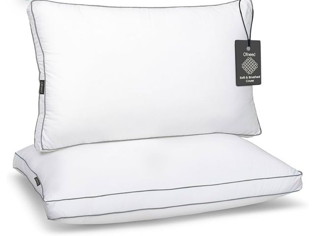 Lot 96-170423 - King Size Pillow Set of 2 Bed Pillows for Sleeping - Microfiber Cover Pillows for Bed with Down Alte...