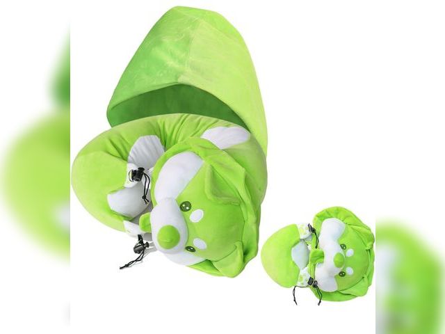 Lot 96-198726 - Corgi Convertible Travel Pillow - Stuffable Neck Support &amp; Hidden Hood Cap, Ultra-Soft Portable ...