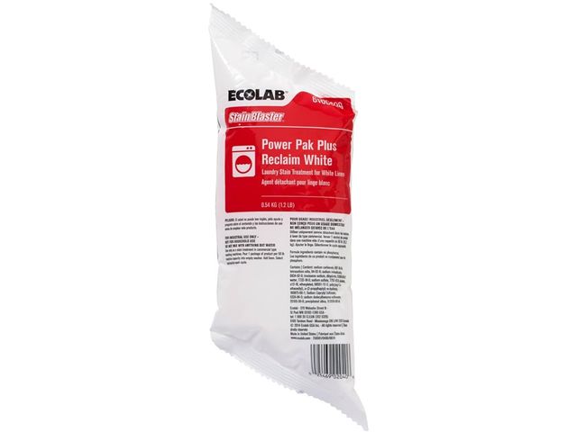 Lot 96-174455 - Ecolab Stainblaster Power Pak Plus Reclaim White Linen Laundry Machine Stain Treatment (1.2 lb)
New