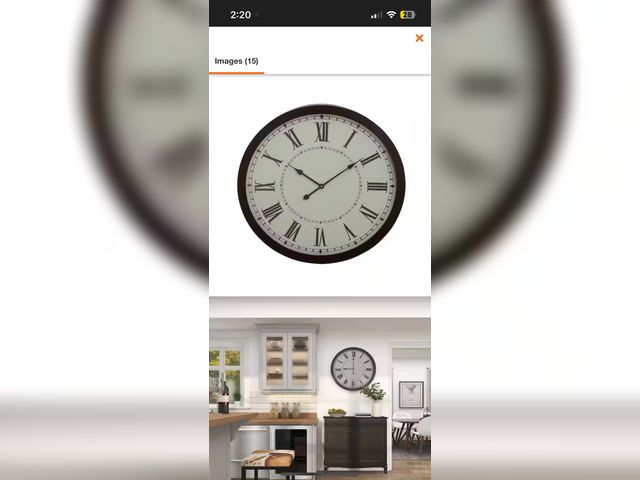 Lot 96-162236 - litton Lane 30 in. x 30 in. Black Metal Wall Clock

New