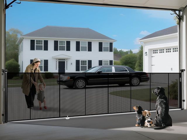 Lot 96-181349 - 200" Retractable Baby Gates Dog Gate Extra Wide, 42" Tall Child Pet Safety Gate with Reinforced Stri...