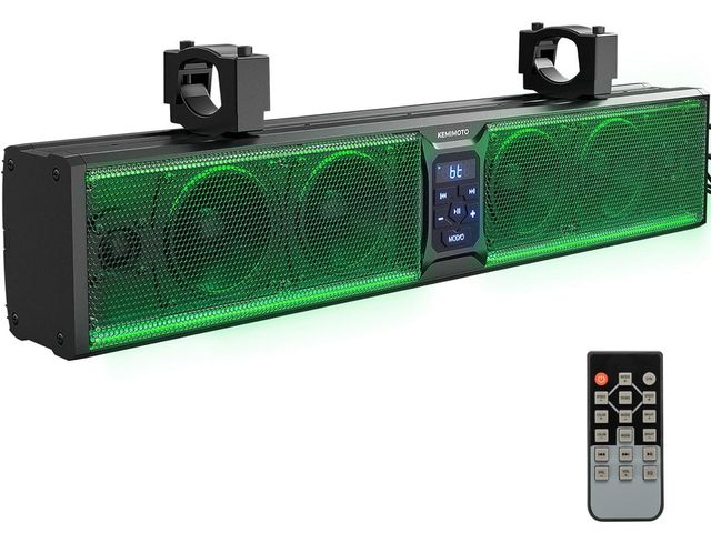 Lot 96-170959 - KEMIMOTO 6-Speaker Metal UTV Sound Bar, 25-inch IP65 Waterproof Golf Cart Sound Bar, ATV Speaker Blu...