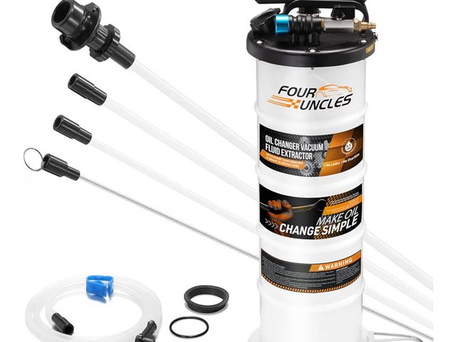 Lot 96-177020 - FOUR UNCLES 6.5L Oil Extractor - Pneumatic/Manual Vacumm Fluid Extractor with Pump Tank Remover &amp...