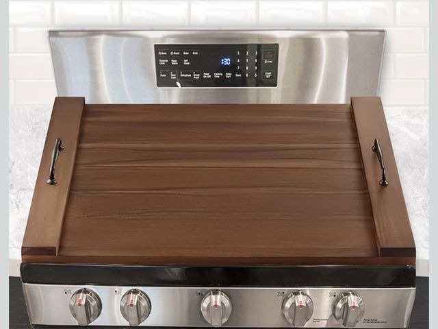 Lot 96-181100 - BLUEWEST Noodle Board Stove Cover, Acacia Wood Stove Top Board for Gas Burners and Electric Stove, E...
